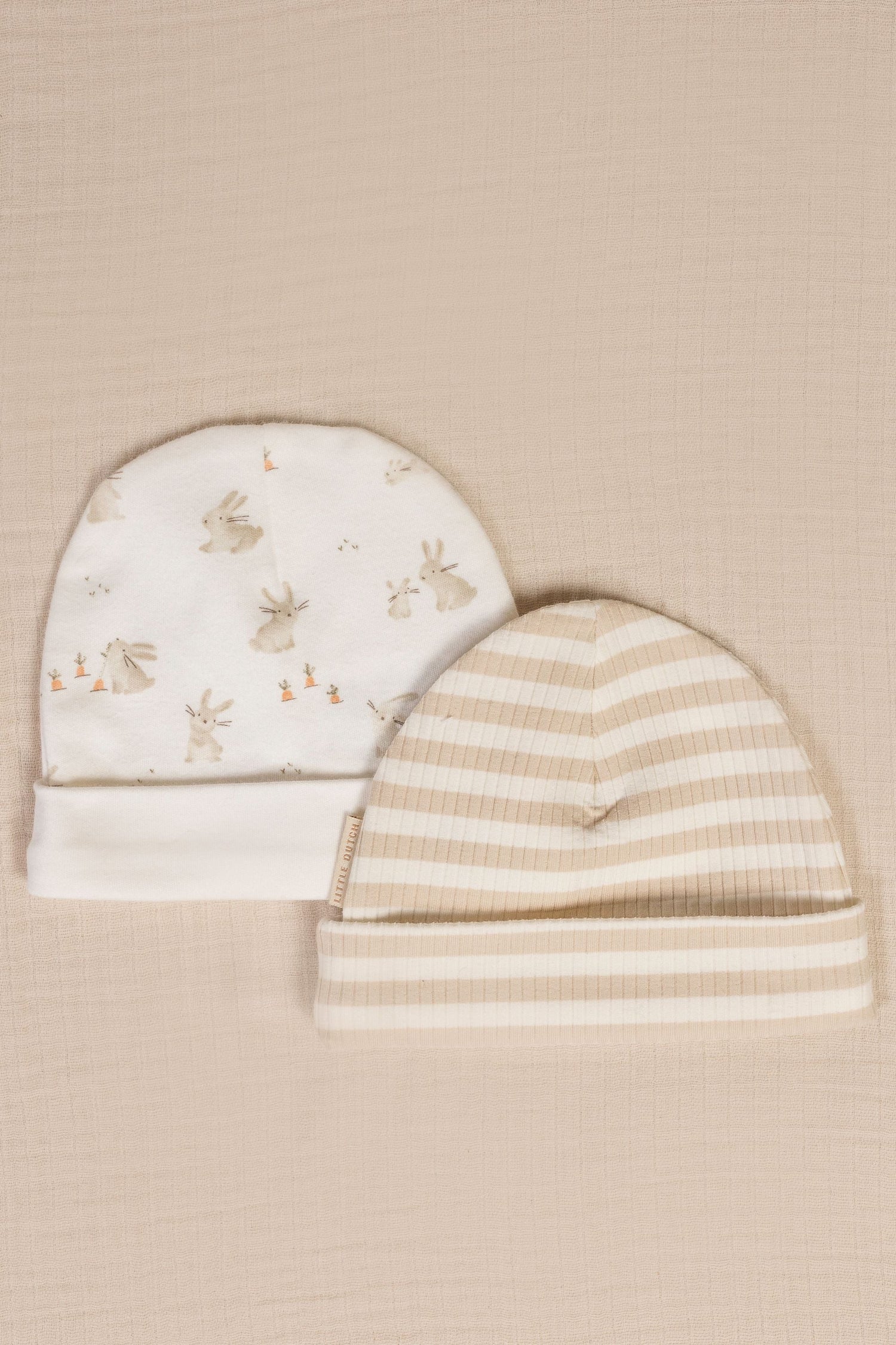 Bonnet bébé - rayé Sand/White (divers tailles)