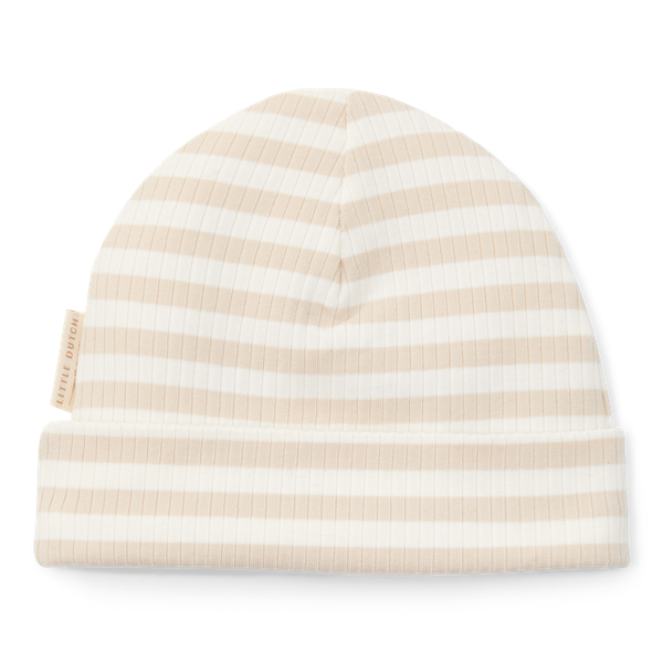 Bonnet bébé - rayé Sand/White (divers tailles)