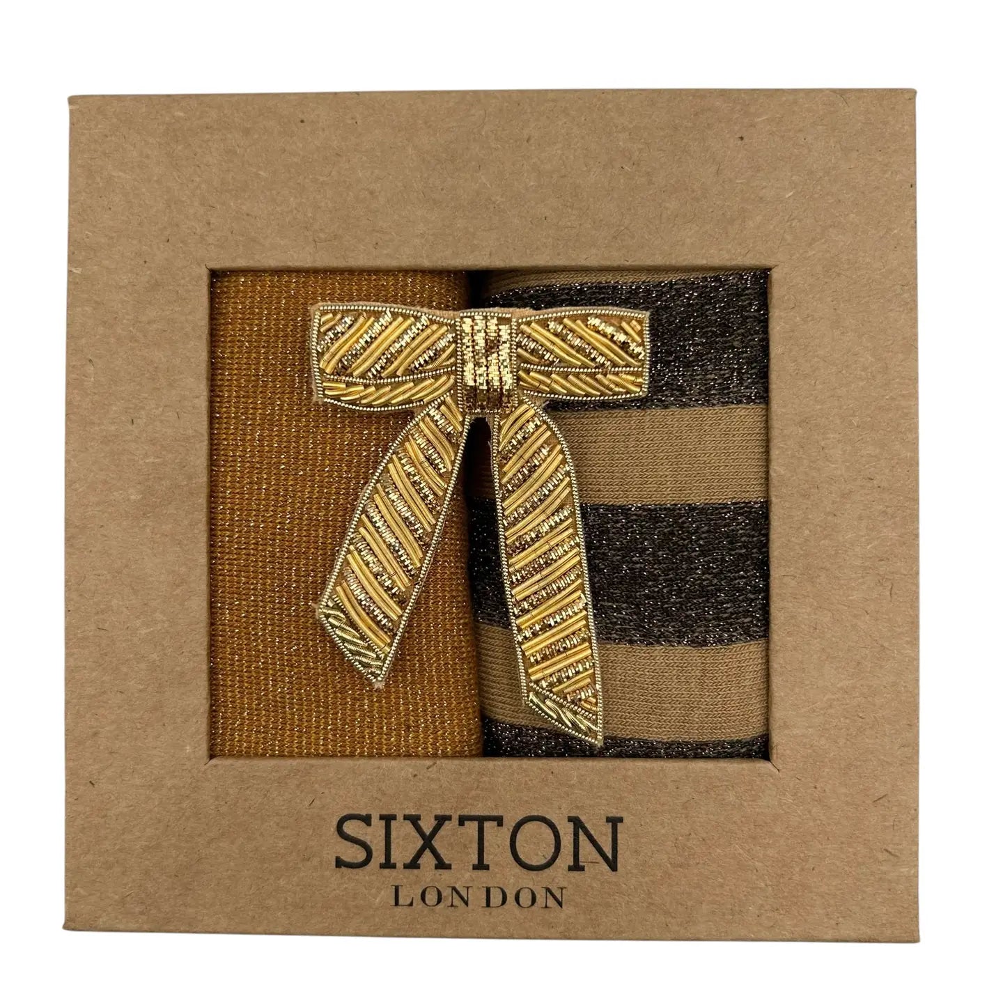 Coffret duo de chaussettes Sand Berlin & Copper Tokyo avec broche nœud (37-40)