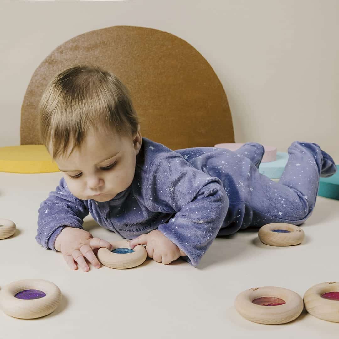Hochet Calm Donut Sensoriel - Turquoise