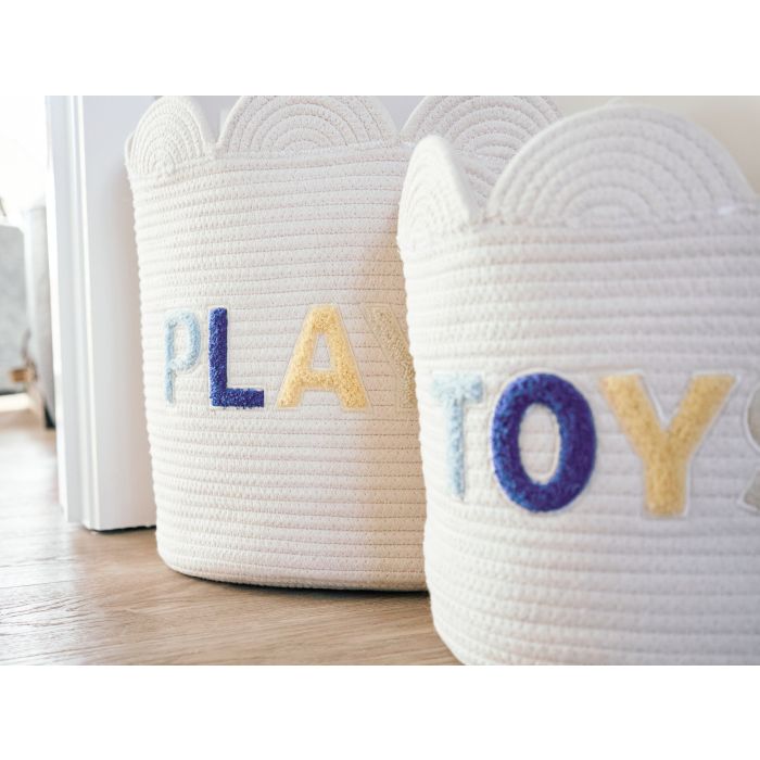 Einkaufswagen  – 30 x 30 x 30 cm – Baumwollseil – Ecru