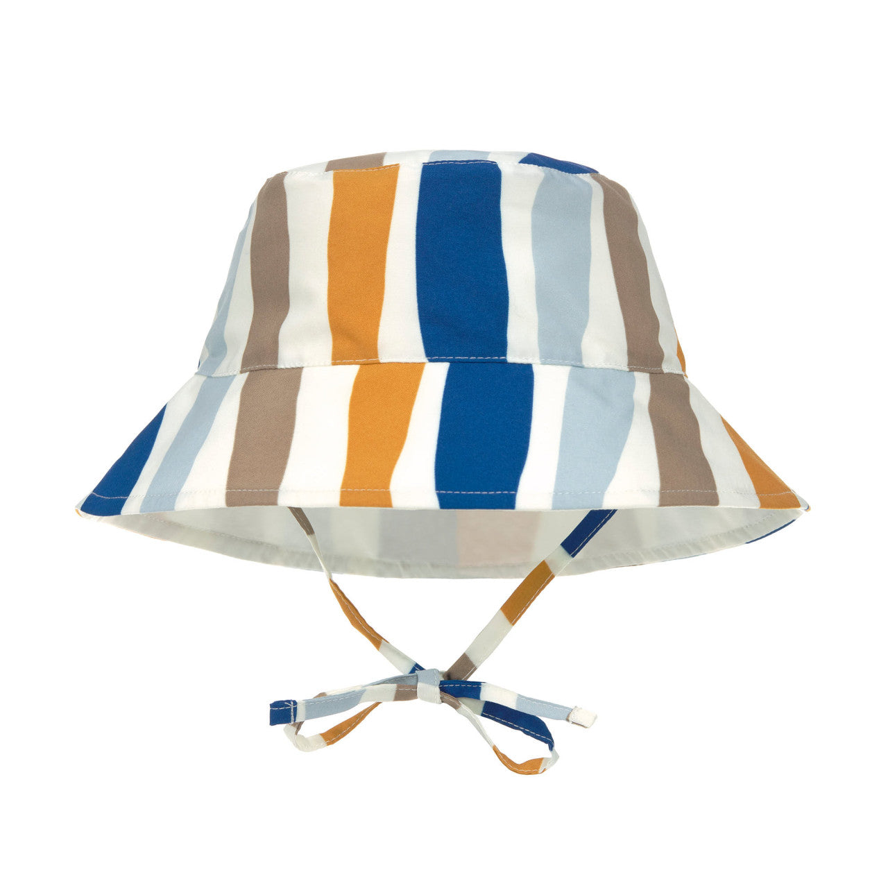 Chapeau anti - UV réversible enfants - Vagues bleu clair