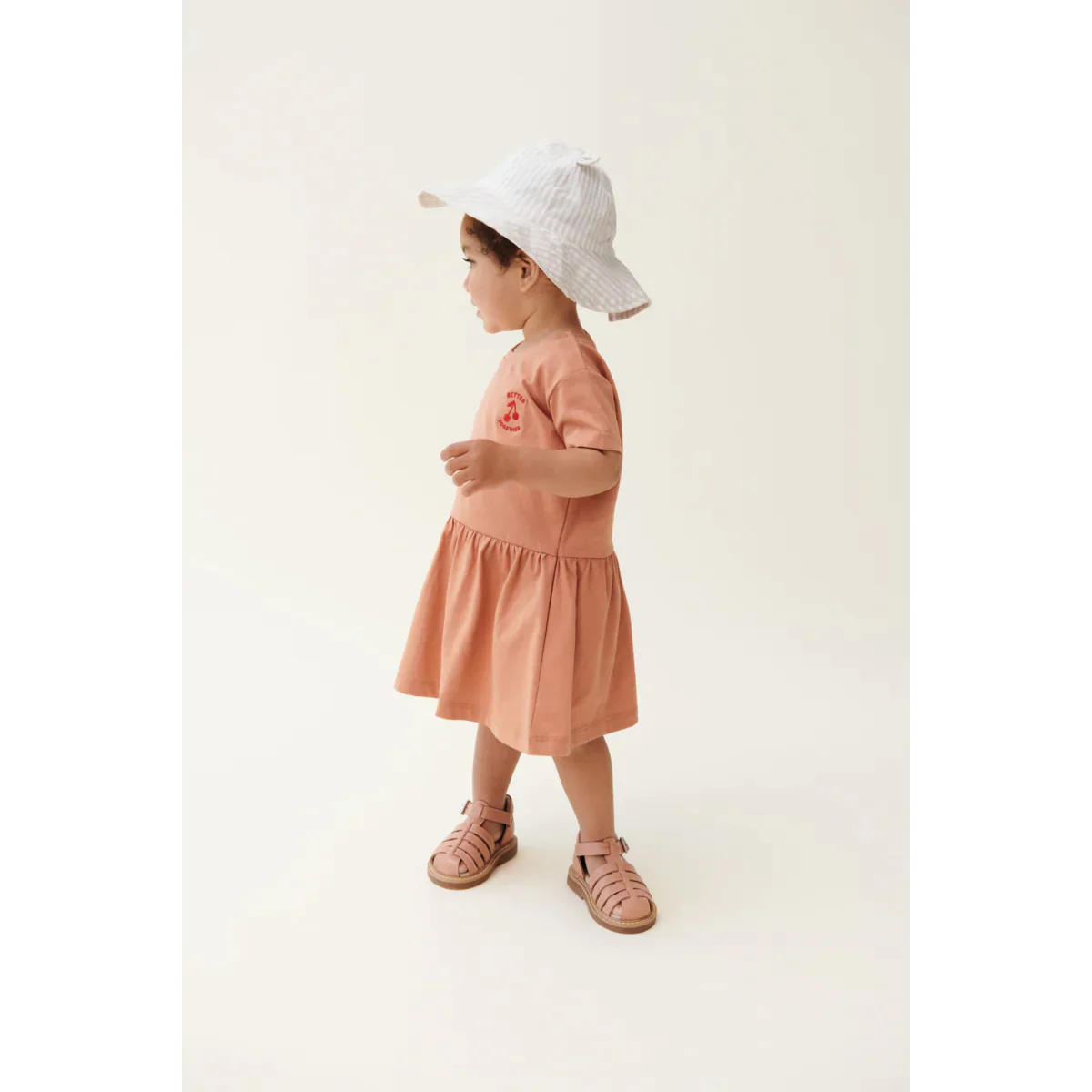 Chapeau de soleil à oreilles en crépton en coton Amélia