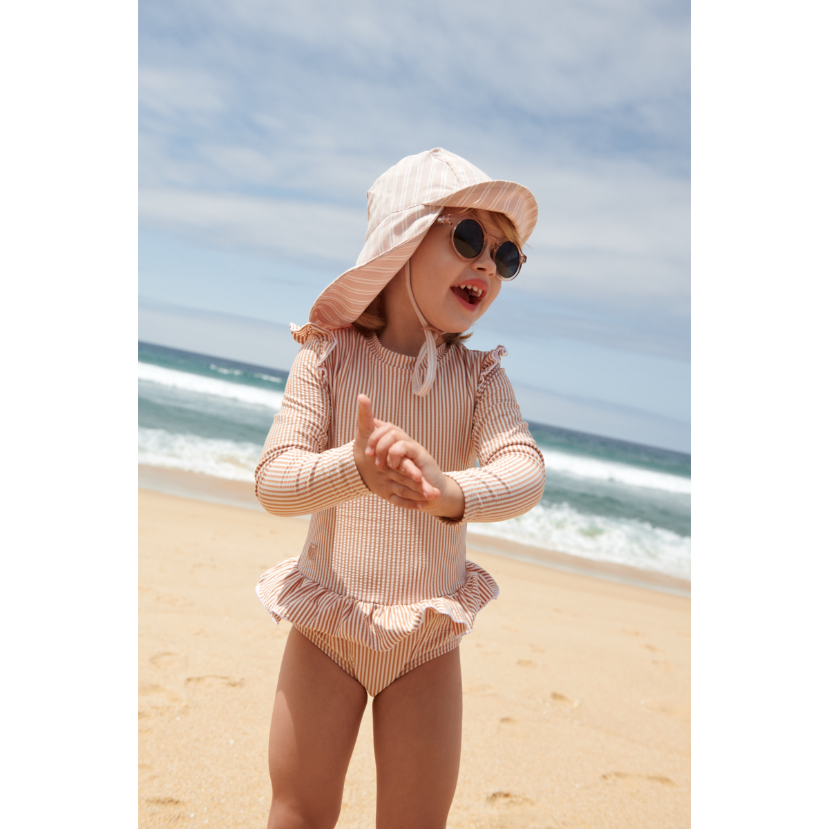 Chapeau de soleil Cecilia Stripe sorbet rose (divers