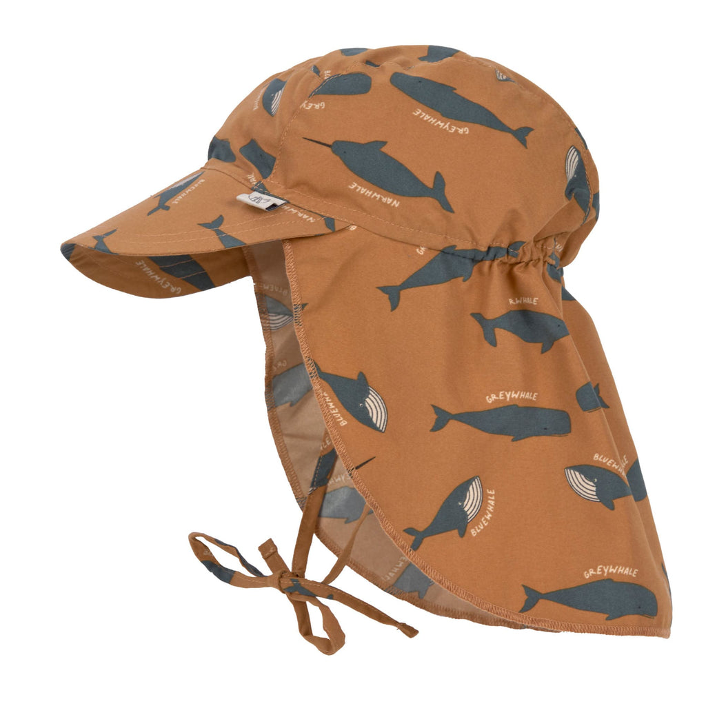 Chapeau protège nuque anti-UV baleine caramel (divers