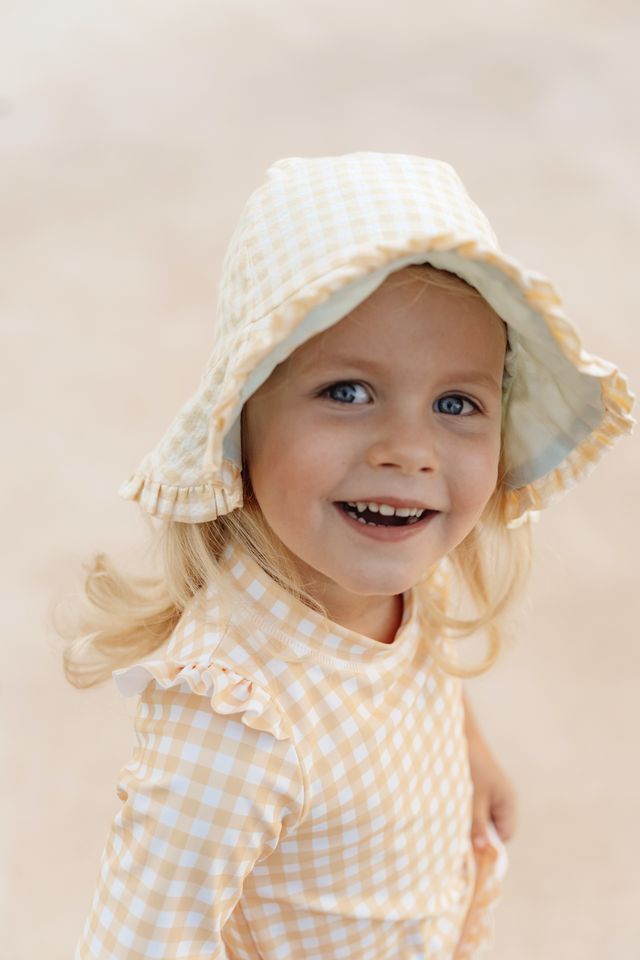 Chapeau réversible UV - Yelllow Chek / Light green (divers