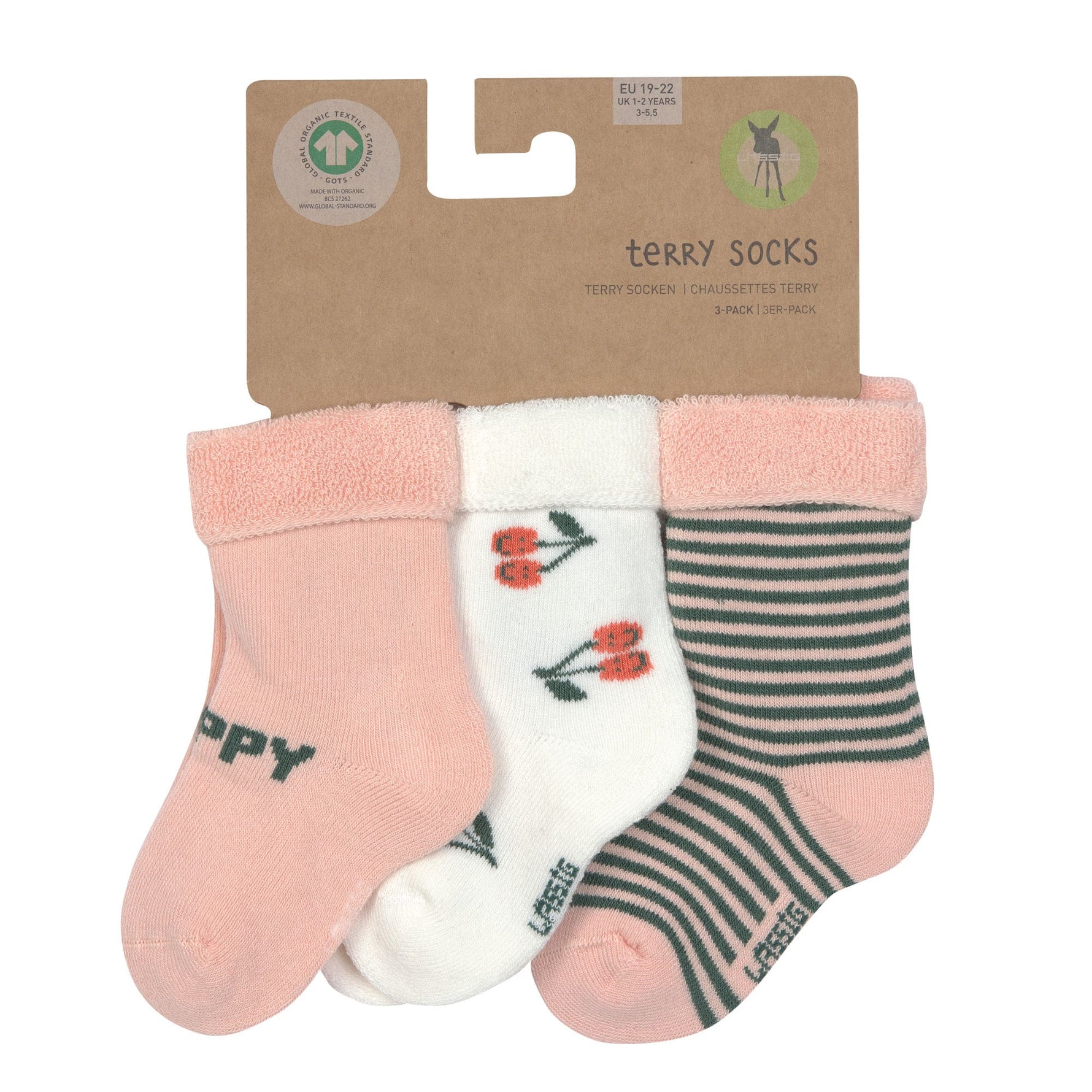 Chaussettes (3 pcs.) - Little Gang Cerise rose (tailles