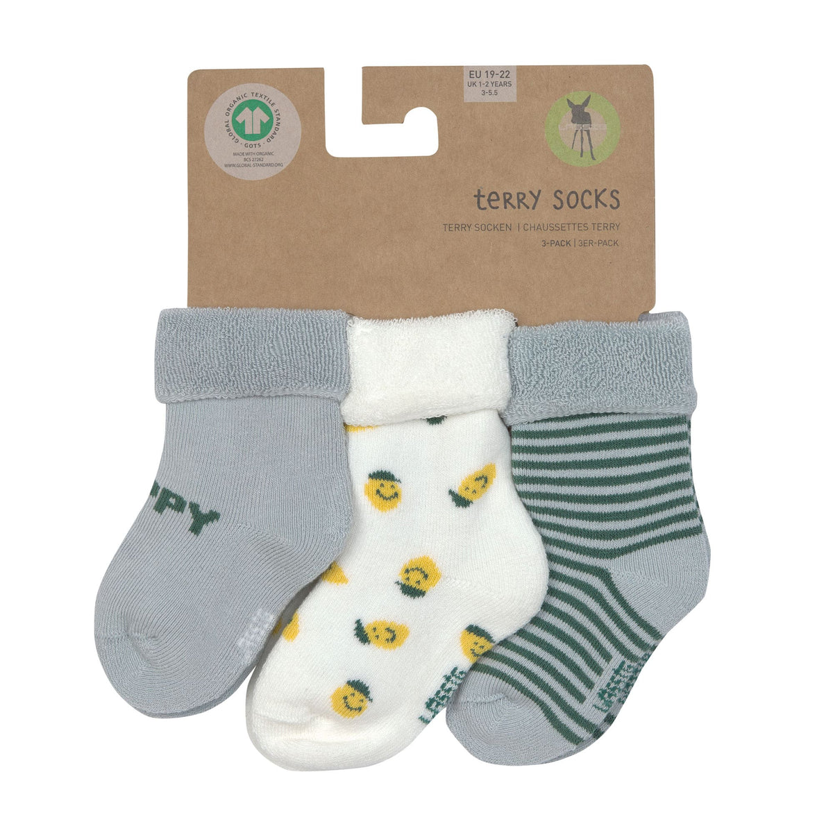 Chaussettes (3 pcs.) - Little Gang Citron bleu (tailles