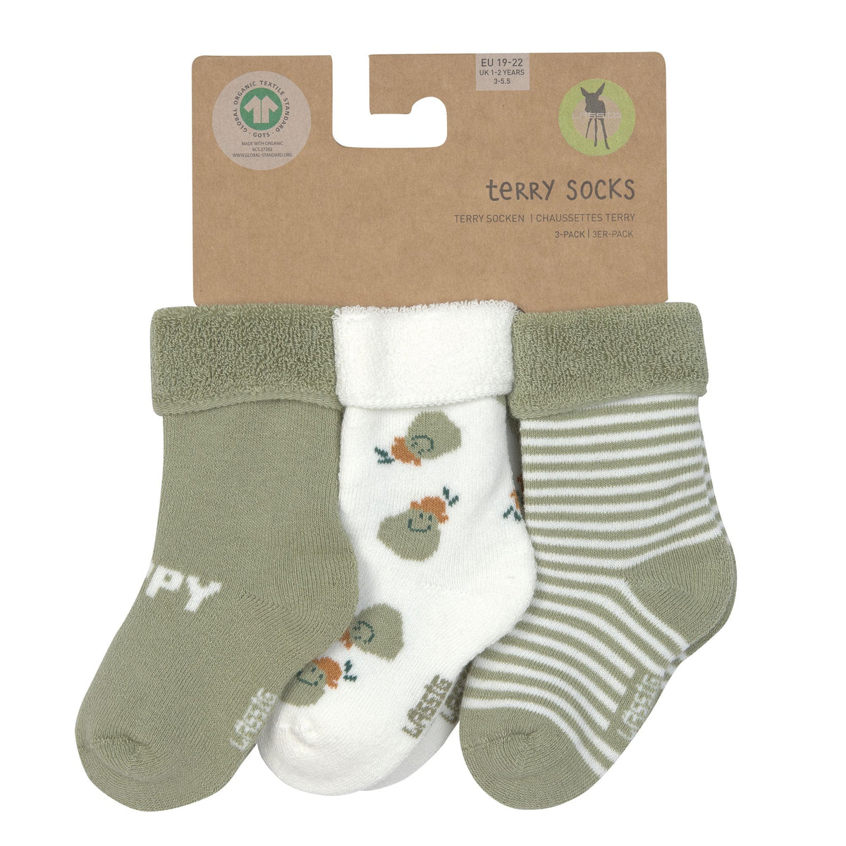 Socken (3 Stück) – Little Gang Birne Khaki (Größen
