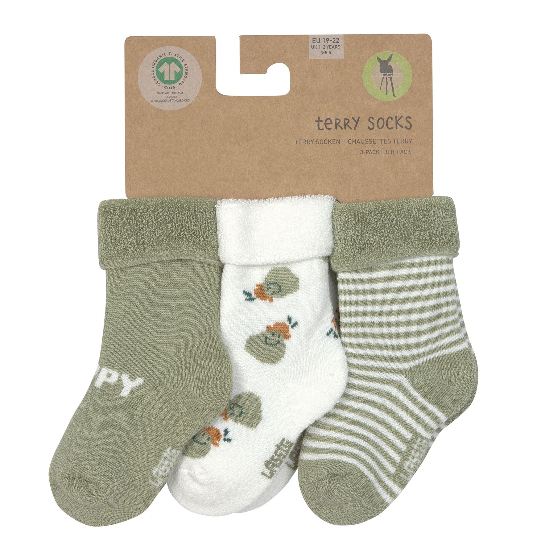 Socken (3 Stück) – Little Gang Birne Khaki (Größen