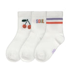 Chaussettes de tennis (3 pcs) - Little Gang Cerise (tailles
