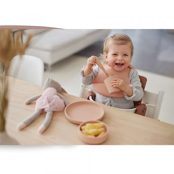 Coffret Repas Bébé Silicone Pale Pink