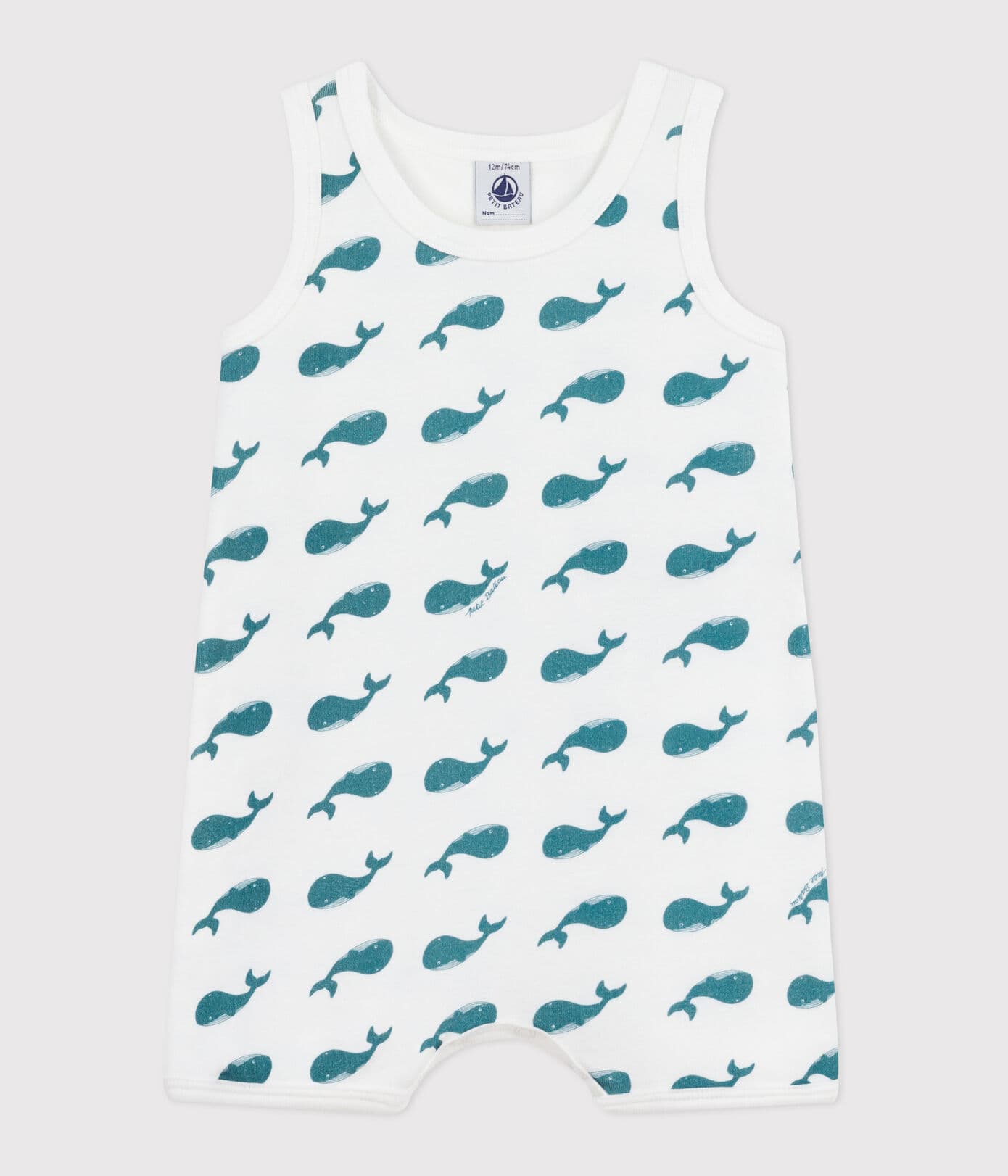 Combinaison courte bébé - baleines (divers tailles)