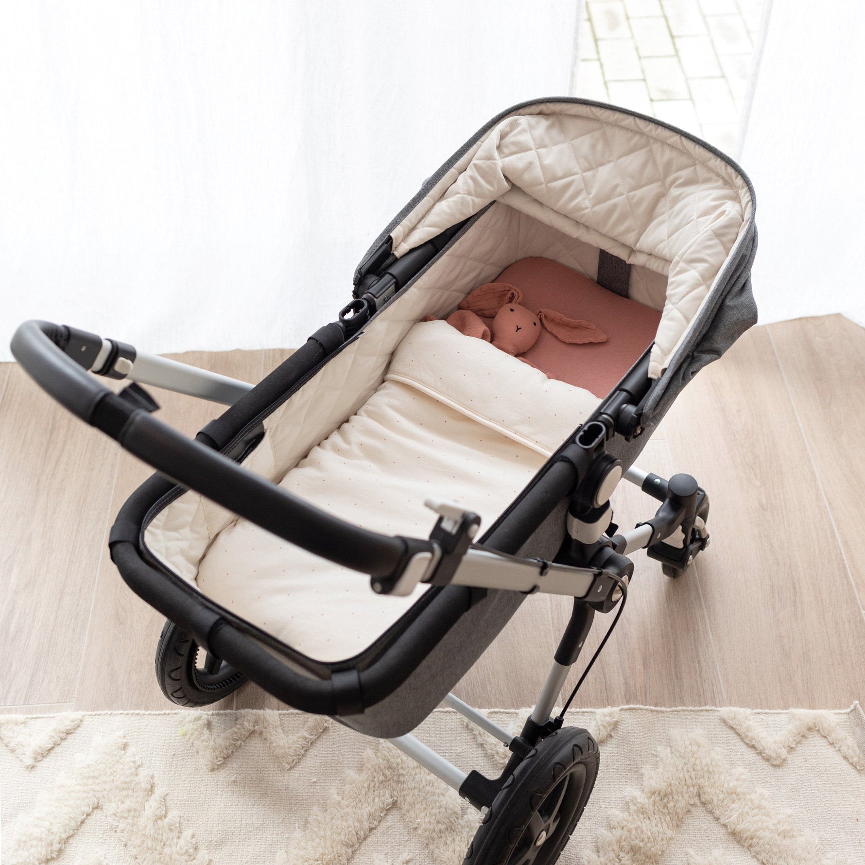 Couverture 75x100cm Small dot print ecru PADY JERSEY