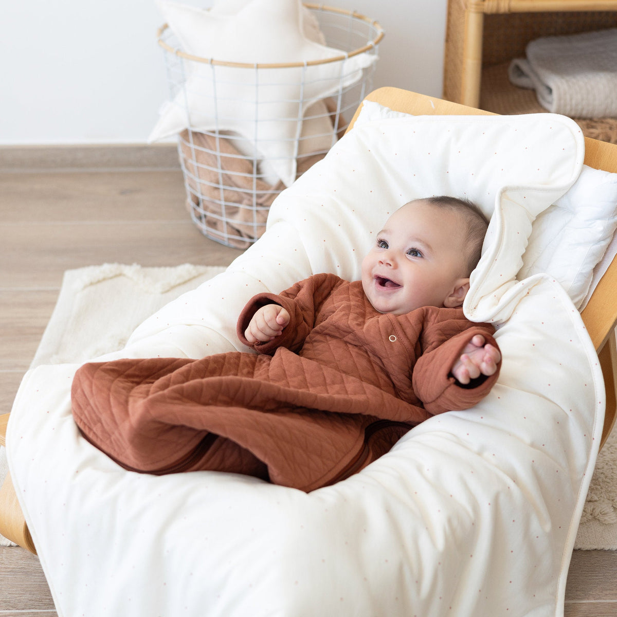 Couverture 75x100cm Small dot print ecru PADY JERSEY