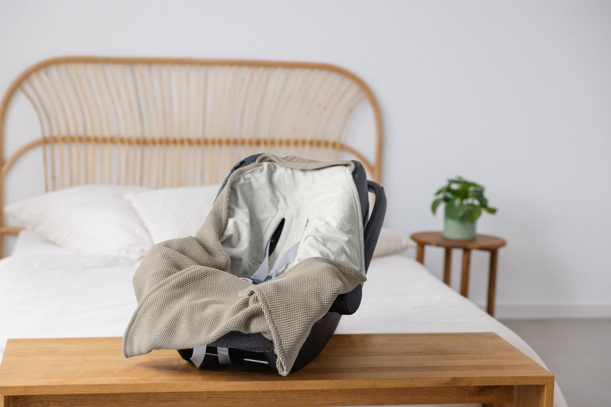 Couverture bébé - coton bio sable