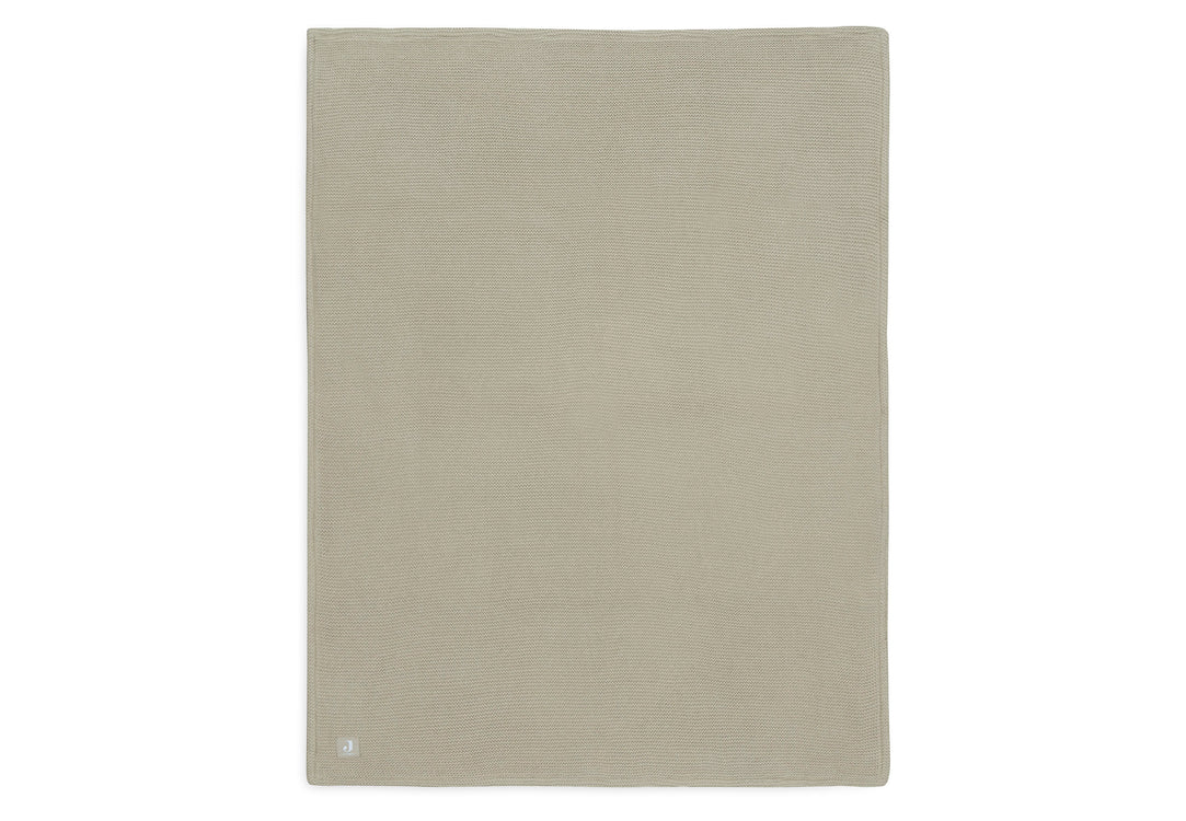 Babydecke 75 x 100 cm Basic Knit – Olivgrün/Fleece