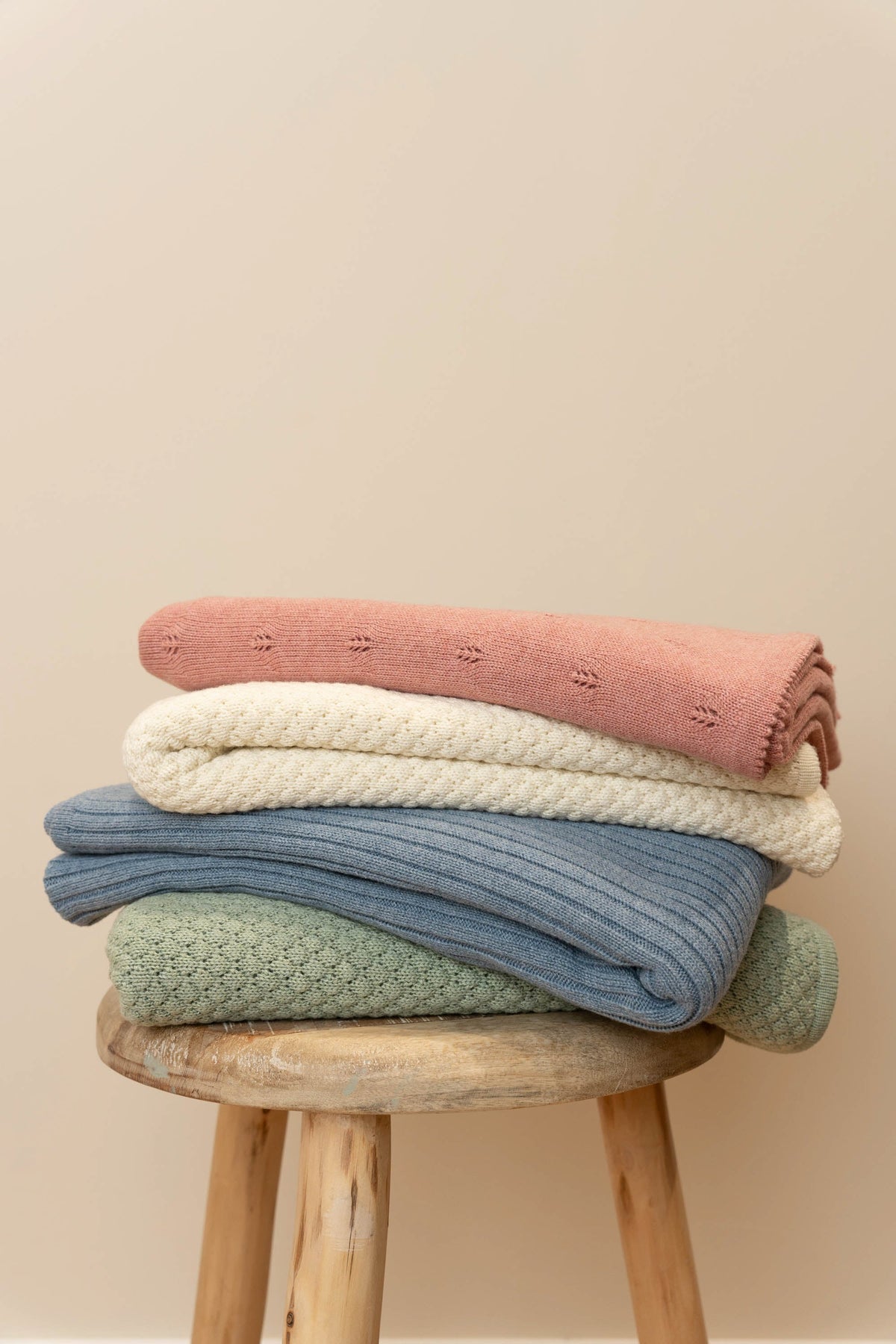 Couverture de berceau tricotée Pure Pink Blush - Couverture