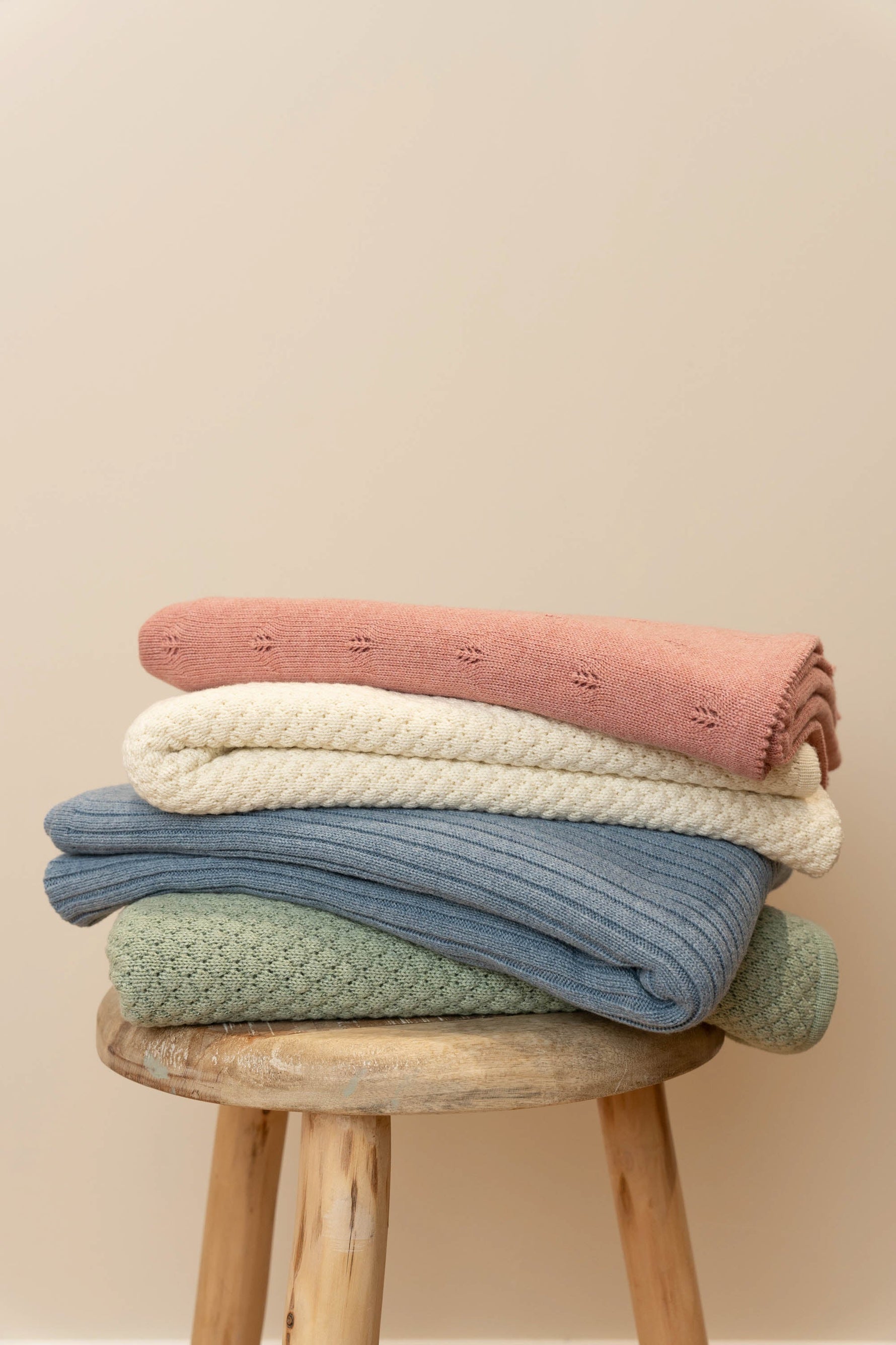 Couverture de berceau tricotée Pure Pink Blush - Couverture