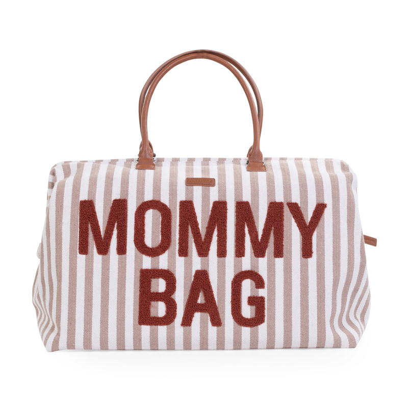 Mommy Bag ® Sac à Langer - Rayures - Nude/Terracotta