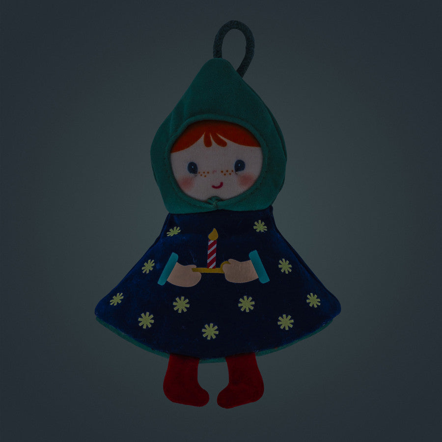 Décoration de Noël - Lutin en tissu réversible et phosphorescent Titti