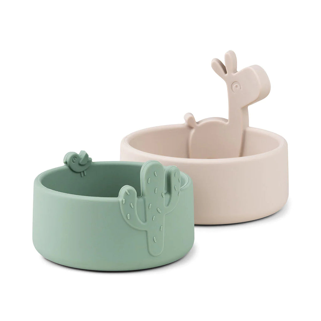 Done by Deer - Silicone bowl set 2 pcs Lalee Sand/Green -