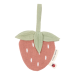 Schnullerhalter aus Musselin Erdbeere - Kuscheltier
