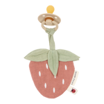 Schnullerhalter aus Musselin Erdbeere - Kuscheltier