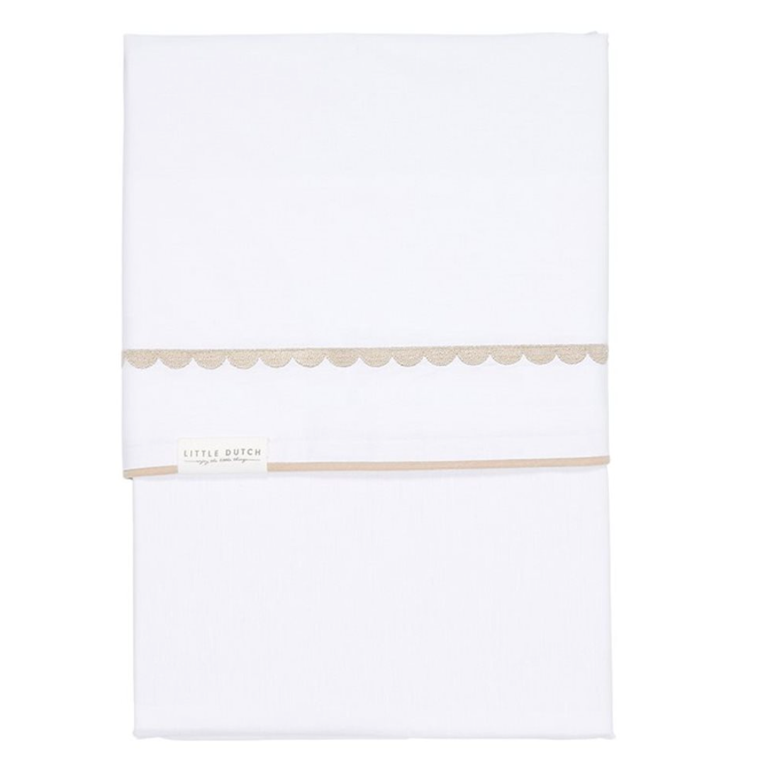 Drap de lit bébé 110x140cm Beige Rounded brodé - drap