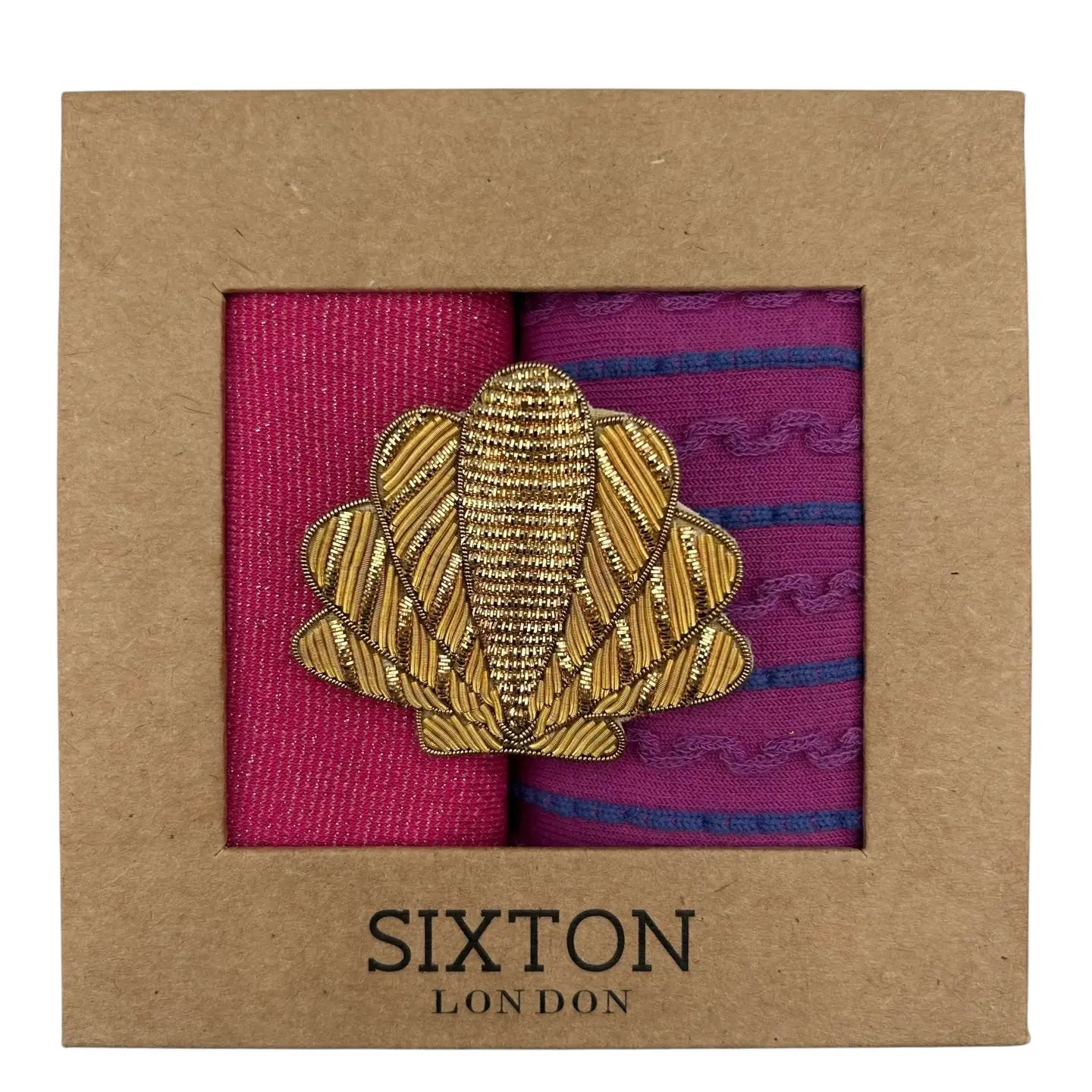 Duo de boîtes de chaussettes Pink Tokyo & Purple Lyon avec Shell (37-40)