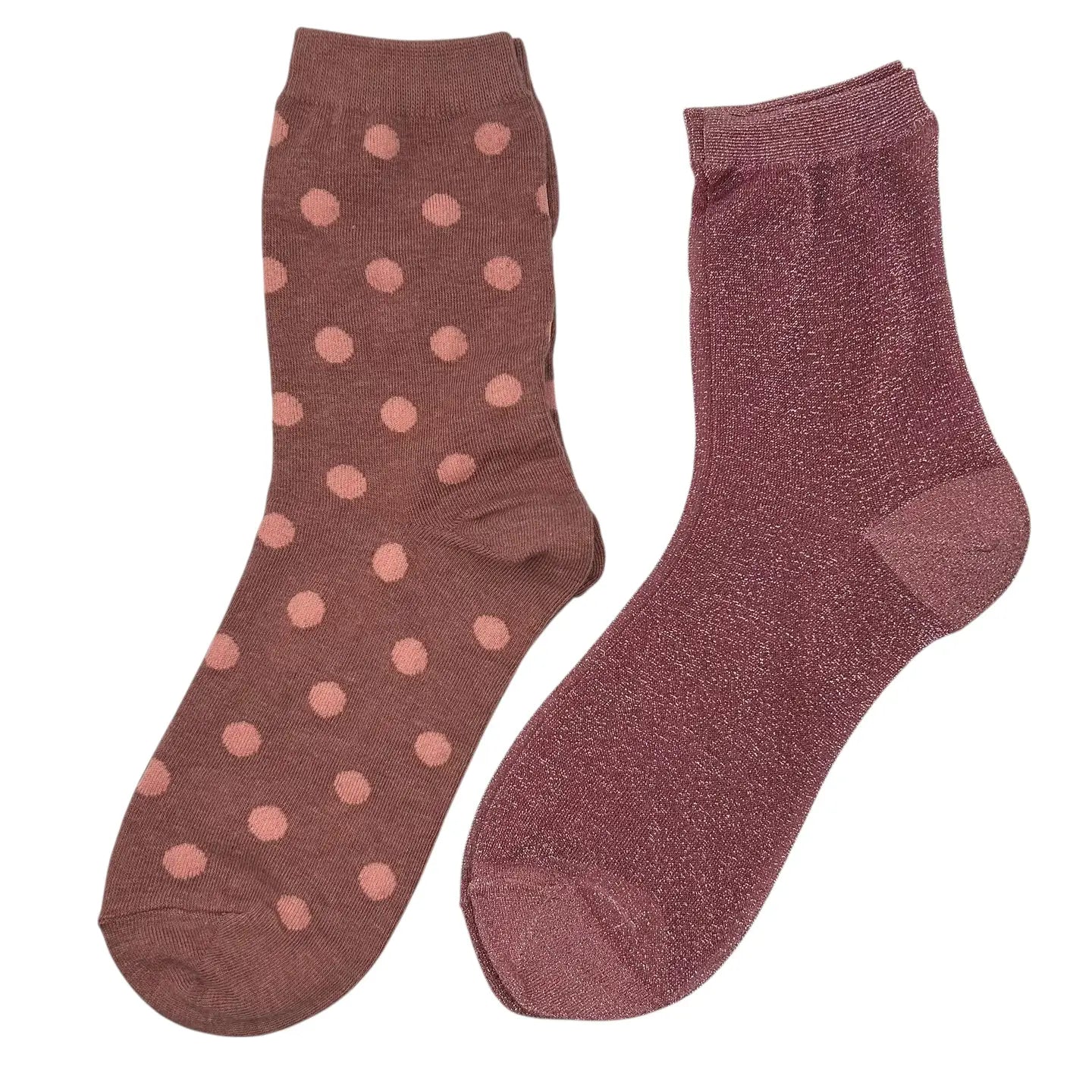 Duo de chaussettes Pink Porto & Rio avec épingle à nœud doré (37-40)