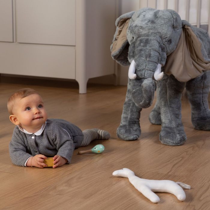 Peluche 60cm Eléphant - 77 x 33 x 55 cm - GRIS