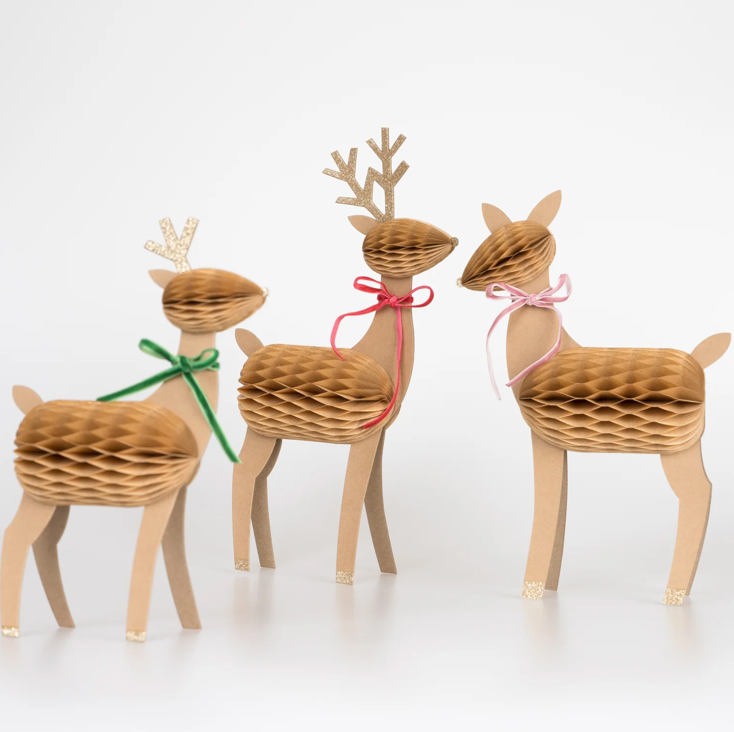 Famille de rennes en nid d’abeille (x 3) - Dekoration