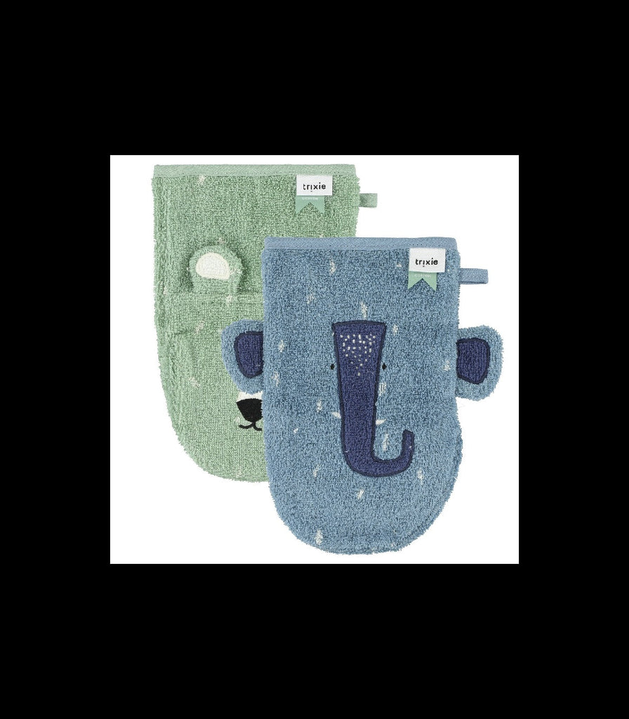 Gant de toilette 2-pack (divers coloris) - éléphant / Ours