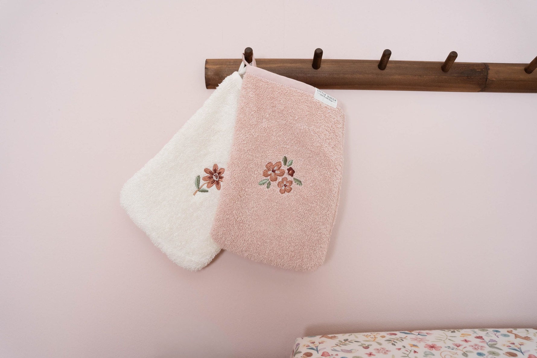 Gants de toilette brodée Lot Fairy Garden - Gant de toilette