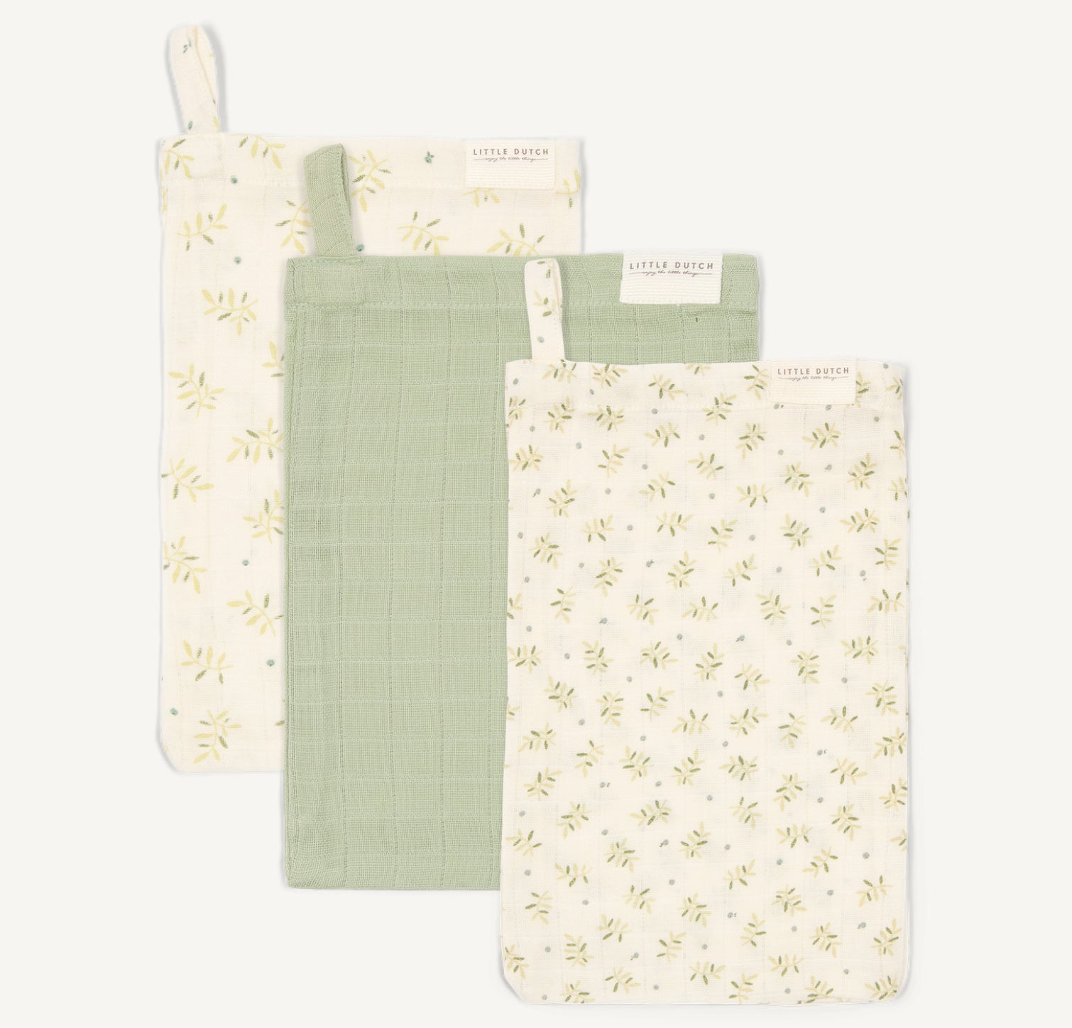 Gants de toilette Lot mousseline Blueberry Leaves