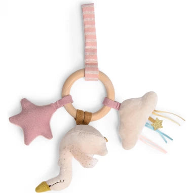 Hochet anneau bois Cygne - LA PETITE ÉCOLE DE DANSE