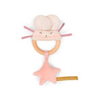 Hochet anneau bois souris rose - la petite école de danse