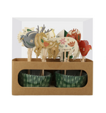 Kit de cupcakes folkloriques (x 24 toppers) - repas