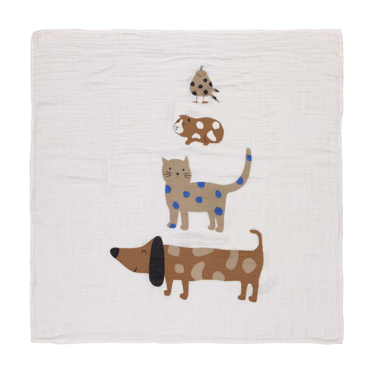 Lange mousseline L (3 pcs) Little Mateys bleu roi 80x80 cm