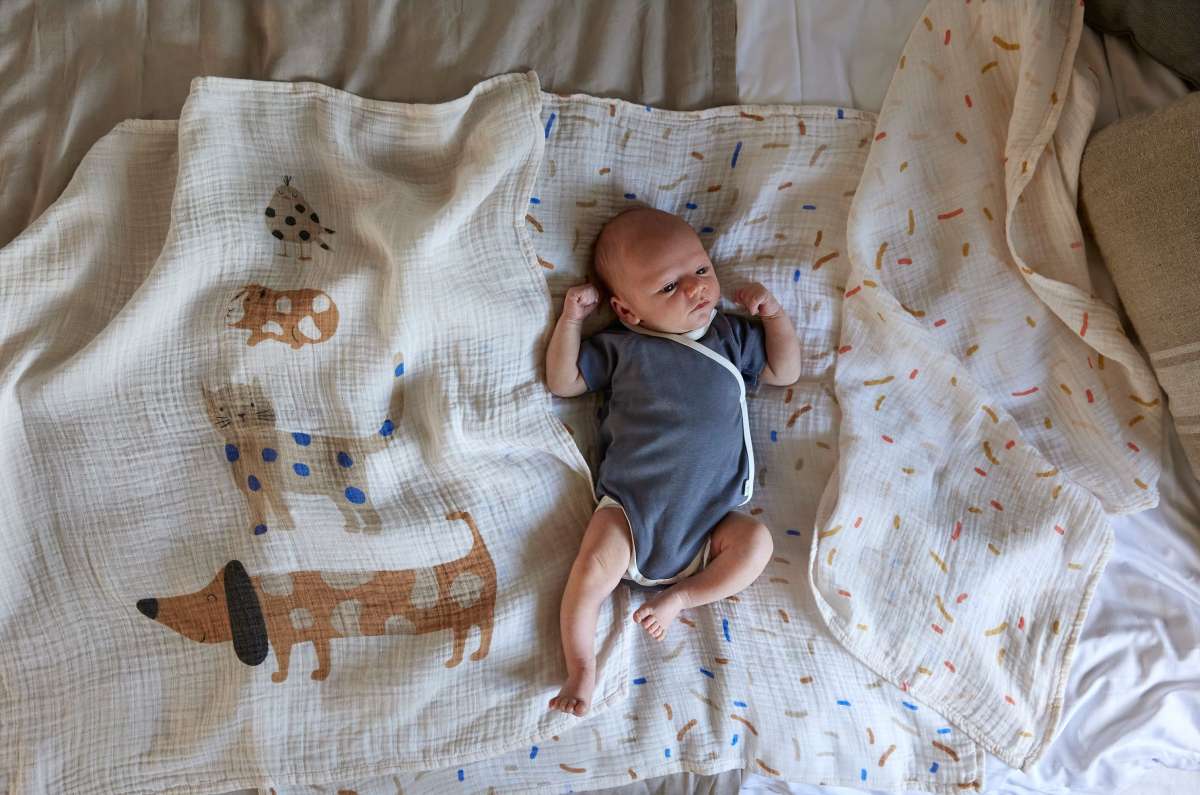 Lange mousseline L (3 pcs) Little Mateys bleu roi 80x80 cm