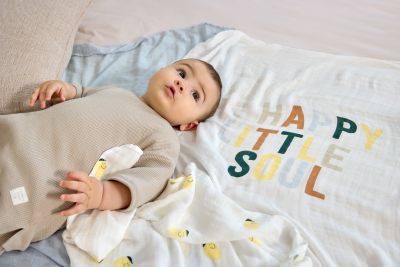 Langes d’emmaillotage L (3 pcs) - Happy Fruits Citron