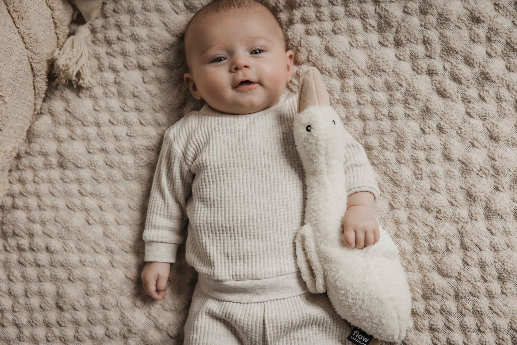 Liva le canard- heartbeat comforter - beige - jouet