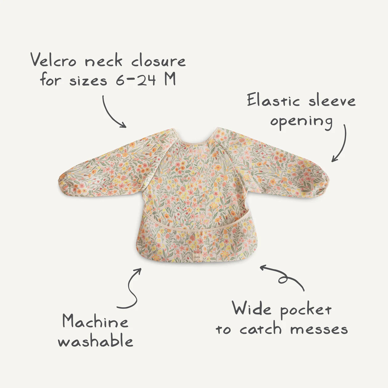 Bavoir imperméable à manches longues (divers coloris)