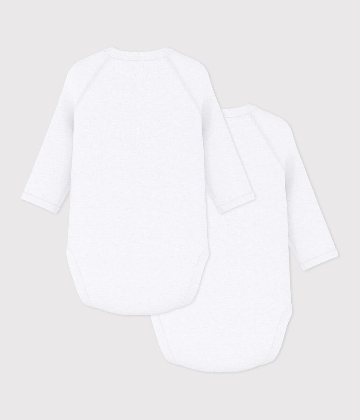 Lot de 2 bodies croisés manches longues en coton unis bébé