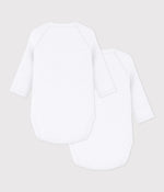Lot de 2 bodies croisés manches longues en coton unis bébé