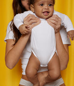 Lot de 2 bodies croisés manches longues en coton unis bébé