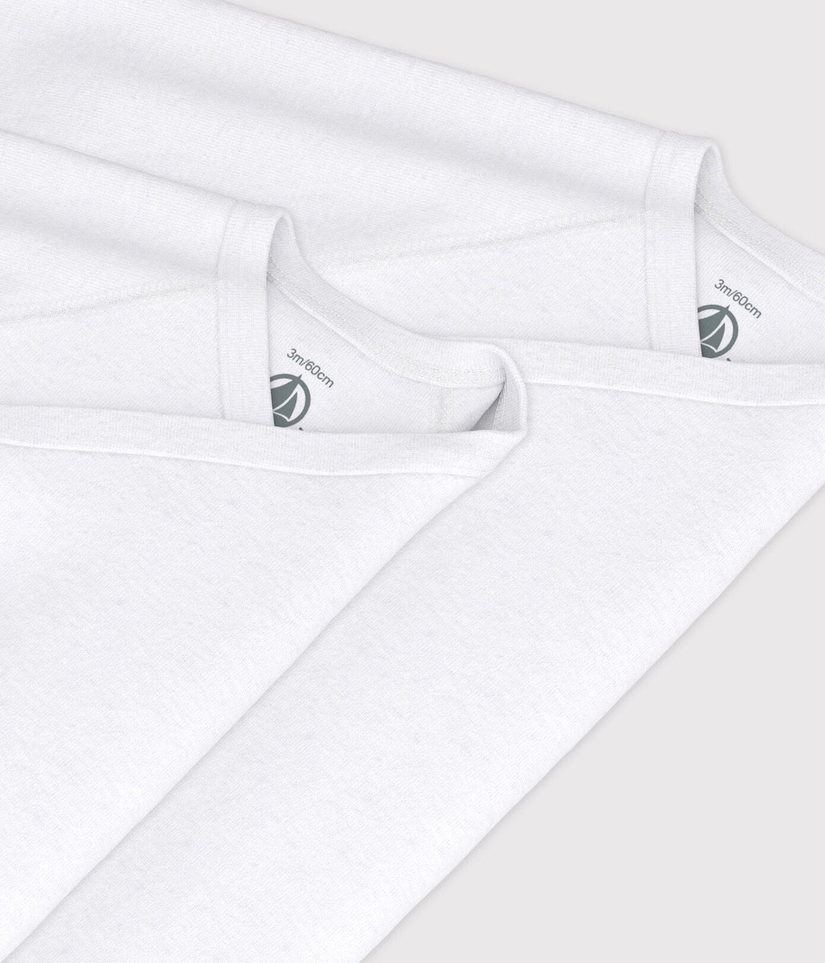 Lot de 2 bodies croisés manches longues en coton unis bébé