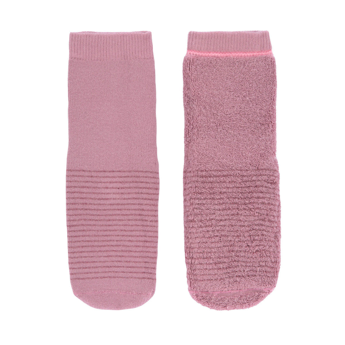 2er-Set rutschfeste Socken Rosenholz/Rosa