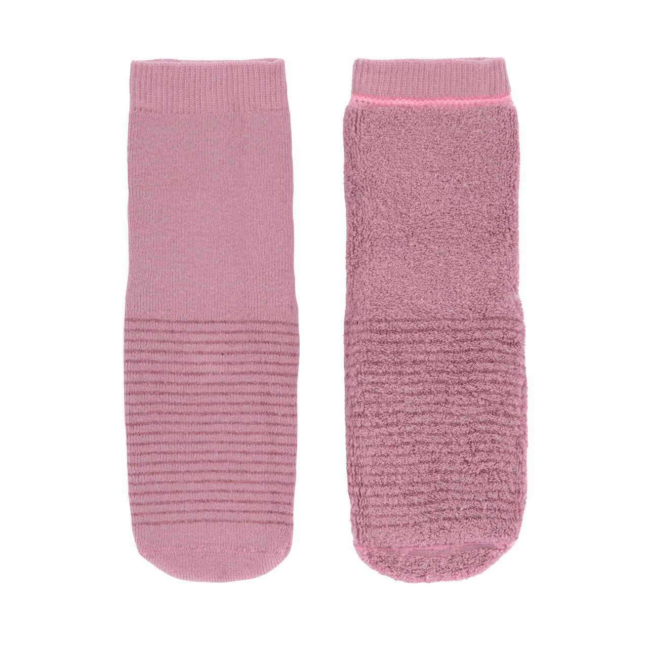 2er-Set rutschfeste Socken Rosenholz/Rosa